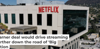 Netflix’s Hollywood studio offices at Sunset Bronson Studios in Los Angeles. Patrick T. Fallon / AFP via Getty Images